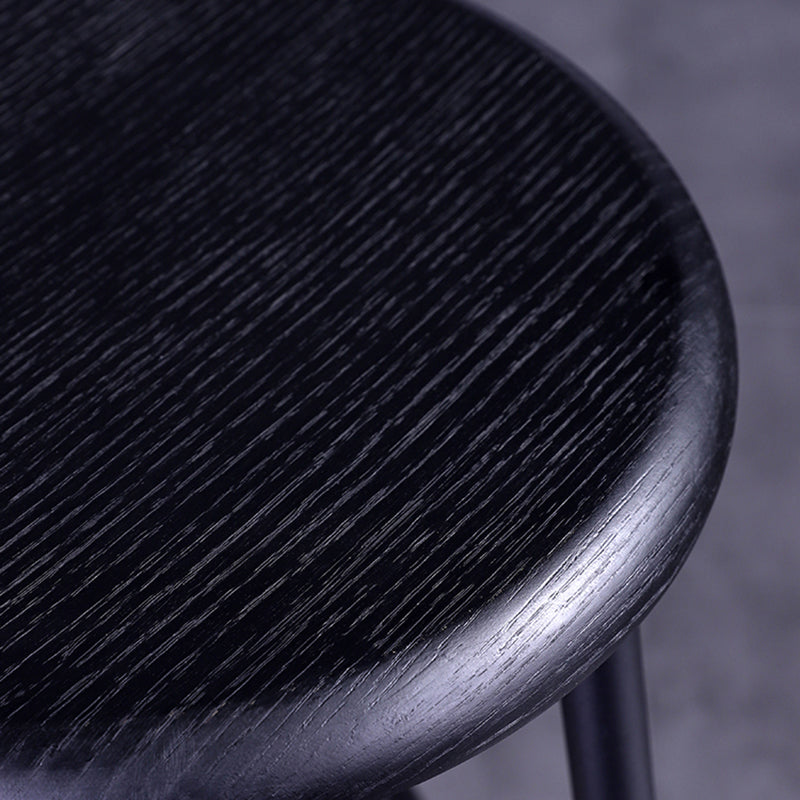 Scandinavian Black Counter Stools Metal Wood Backless Bar Stools with Round Seat Clearhalo 'Bar Furniture' 'Bar Stools' 'bar_stools' 'furn' 'furn_bar_stools' 'furniture_bar_stools' 'Kitchen & Dining Furniture' 'kitchen&dining_furn' 'kitchen' 'kitchen_furn' Furniture' 4198838