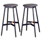 Scandinavian Black Counter Stools Metal Wood Backless Bar Stools with Round Seat Grey 2 Piece Set Clearhalo 'Bar Furniture' 'Bar Stools' 'bar_stools' 'furn' 'furn_bar_stools' 'furniture_bar_stools' 'Kitchen & Dining Furniture' 'kitchen&dining_furn' 'kitchen' 'kitchen_furn' Furniture' 4198841