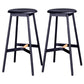 Scandinavian Black Counter Stools Metal Wood Backless Bar Stools with Round Seat Black 2 Piece Set Clearhalo 'Bar Furniture' 'Bar Stools' 'bar_stools' 'furn' 'furn_bar_stools' 'furniture_bar_stools' 'Kitchen & Dining Furniture' 'kitchen&dining_furn' 'kitchen' 'kitchen_furn' Furniture' 4198842
