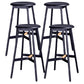 Scandinavian Black Counter Stools Metal Wood Backless Bar Stools with Round Seat Black 4 Piece Set Clearhalo 'Bar Furniture' 'Bar Stools' 'bar_stools' 'furn' 'furn_bar_stools' 'furniture_bar_stools' 'Kitchen & Dining Furniture' 'kitchen&dining_furn' 'kitchen' 'kitchen_furn' Furniture' 4198851