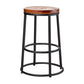 Industrial Brown Wood Barstool Distressed Indoor Tall Stool with Round Seat 1 Piece Counter Stool(26"H) Clearhalo 'Bar Furniture' 'Bar Stools' 'bar_stools' 'furn' 'furn_bar_stools' 'furniture_bar_stools' 'Kitchen & Dining Furniture' 'kitchen&dining_furn' 'kitchen' 'kitchen_furn' Furniture' 4198858