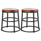 Industrial Brown Wood Barstool Distressed Indoor Tall Stool with Round Seat 2 Piece Set Short Stool(18"H) Clearhalo 'Bar Furniture' 'Bar Stools' 'bar_stools' 'furn' 'furn_bar_stools' 'furniture_bar_stools' 'Kitchen & Dining Furniture' 'kitchen&dining_furn' 'kitchen' 'kitchen_furn' Furniture' 4198862