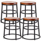 Industrial Brown Wood Barstool Distressed Indoor Tall Stool with Round Seat 4 Piece Set Short Stool(18"H) Clearhalo 'Bar Furniture' 'Bar Stools' 'bar_stools' 'furn' 'furn_bar_stools' 'furniture_bar_stools' 'Kitchen & Dining Furniture' 'kitchen&dining_furn' 'kitchen' 'kitchen_furn' Furniture' 4198868