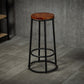 Industrial Brown Wood Barstool Distressed Indoor Tall Stool with Round Seat Clearhalo 'Bar Furniture' 'Bar Stools' 'bar_stools' 'furn' 'furn_bar_stools' 'furniture_bar_stools' 'Kitchen & Dining Furniture' 'kitchen&dining_furn' 'kitchen' 'kitchen_furn' Furniture' 4198874
