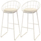 Scandinavian Metal Fabric Counter Stools White Low Back Bar Stools with Round Seat White 2 Piece Set Clearhalo 'Bar Furniture' 'Bar Stools' 'bar_stools' 'furn' 'furn_bar_stools' 'furniture_bar_stools' 'Kitchen & Dining Furniture' 'kitchen&dining_furn' 'kitchen' 'kitchen_furn' Furniture' 4198882