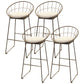 Scandinavian Metal Fabric Counter Stools White Low Back Bar Stools with Round Seat Black 4 Piece Set Clearhalo 'Bar Furniture' 'Bar Stools' 'bar_stools' 'furn' 'furn_bar_stools' 'furniture_bar_stools' 'Kitchen & Dining Furniture' 'kitchen&dining_furn' 'kitchen' 'kitchen_furn' Furniture' 4198884