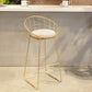 Scandinavian Metal Fabric Counter Stools White Low Back Bar Stools with Round Seat Clearhalo 'Bar Furniture' 'Bar Stools' 'bar_stools' 'furn' 'furn_bar_stools' 'furniture_bar_stools' 'Kitchen & Dining Furniture' 'kitchen&dining_furn' 'kitchen' 'kitchen_furn' Furniture' 4198885