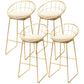 Scandinavian Metal Fabric Counter Stools White Low Back Bar Stools with Round Seat Gold 4 Piece Set Clearhalo 'Bar Furniture' 'Bar Stools' 'bar_stools' 'furn' 'furn_bar_stools' 'furniture_bar_stools' 'Kitchen & Dining Furniture' 'kitchen&dining_furn' 'kitchen' 'kitchen_furn' Furniture' 4198886