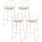 Scandinavian Metal Fabric Counter Stools White Low Back Bar Stools with Round Seat White 4 Piece Set Clearhalo 'Bar Furniture' 'Bar Stools' 'bar_stools' 'furn' 'furn_bar_stools' 'furniture_bar_stools' 'Kitchen & Dining Furniture' 'kitchen&dining_furn' 'kitchen' 'kitchen_furn' Furniture' 4198888