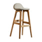 Scandinavian Natural Wood Counter Stools Low Back Bar Stools with Bucket Seat Khaki 1 Piece Clearhalo 'Bar Furniture' 'Bar Stools' 'bar_stools' 'furn' 'furn_bar_stools' 'furniture_bar_stools' 'Kitchen & Dining Furniture' 'kitchen&dining_furn' 'kitchen' 'kitchen_furn' Furniture' 4198895
