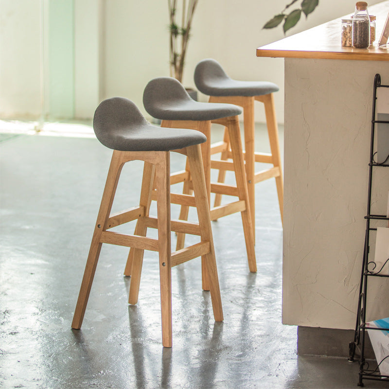 Scandinavian Natural Wood Counter Stools Low Back Bar Stools with Bucket Seat Clearhalo 'Bar Furniture' 'Bar Stools' 'bar_stools' 'furn' 'furn_bar_stools' 'furniture_bar_stools' 'Kitchen & Dining Furniture' 'kitchen&dining_furn' 'kitchen' 'kitchen_furn' Furniture' 4198896