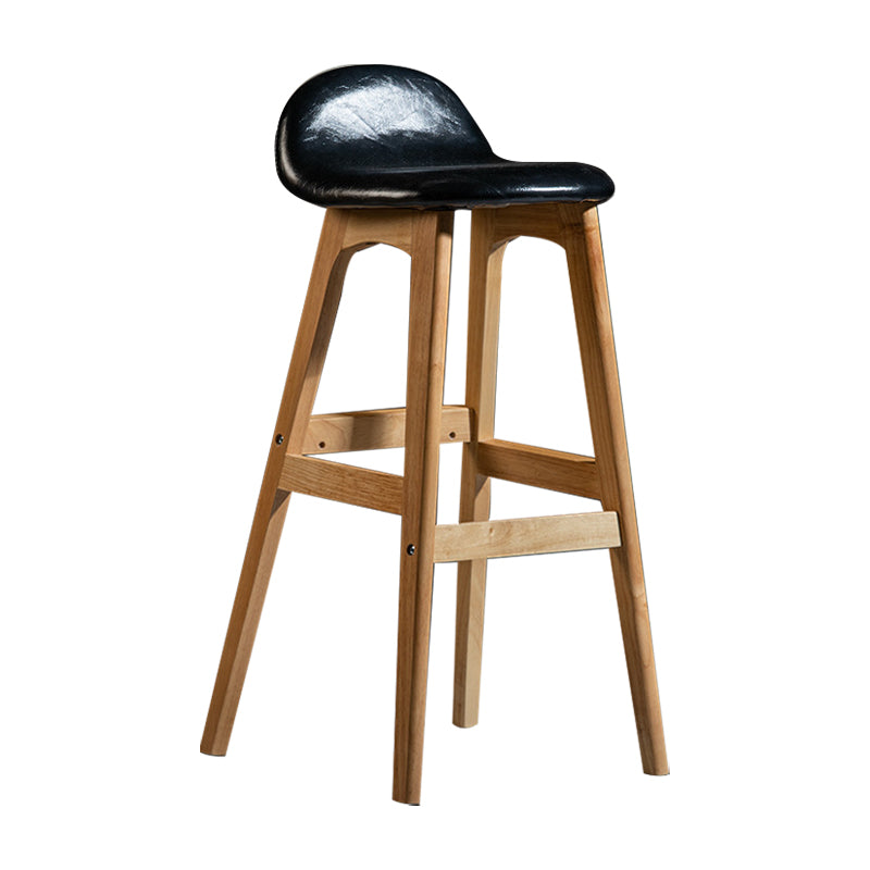 Scandinavian Natural Wood Counter Stools Low Back Bar Stools with Bucket Seat Black 1 Piece Clearhalo 'Bar Furniture' 'Bar Stools' 'bar_stools' 'furn' 'furn_bar_stools' 'furniture_bar_stools' 'Kitchen & Dining Furniture' 'kitchen&dining_furn' 'kitchen' 'kitchen_furn' Furniture' 4198897