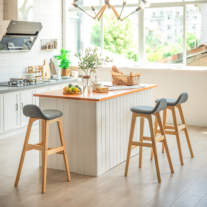 Scandinavian Natural Wood Counter Stools Low Back Bar Stools with Bucket Seat Clearhalo 'Bar Furniture' 'Bar Stools' 'bar_stools' 'furn' 'furn_bar_stools' 'furniture_bar_stools' 'Kitchen & Dining Furniture' 'kitchen&dining_furn' 'kitchen' 'kitchen_furn' Furniture' 4198898