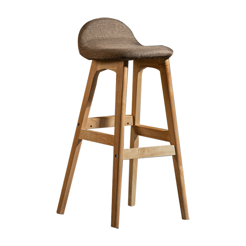 Scandinavian Natural Wood Counter Stools Low Back Bar Stools with Bucket Seat Coffee 1 Piece Clearhalo 'Bar Furniture' 'Bar Stools' 'bar_stools' 'furn' 'furn_bar_stools' 'furniture_bar_stools' 'Kitchen & Dining Furniture' 'kitchen&dining_furn' 'kitchen' 'kitchen_furn' Furniture' 4198899