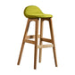 Scandinavian Natural Wood Counter Stools Low Back Bar Stools with Bucket Seat Green 1 Piece Clearhalo 'Bar Furniture' 'Bar Stools' 'bar_stools' 'furn' 'furn_bar_stools' 'furniture_bar_stools' 'Kitchen & Dining Furniture' 'kitchen&dining_furn' 'kitchen' 'kitchen_furn' Furniture' 4198900