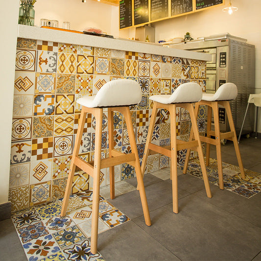 Scandinavian Natural Wood Counter Stools Low Back Bar Stools with Bucket Seat Clearhalo 'Bar Furniture' 'Bar Stools' 'bar_stools' 'furn' 'furn_bar_stools' 'furniture_bar_stools' 'Kitchen & Dining Furniture' 'kitchen&dining_furn' 'kitchen' 'kitchen_furn' Furniture' 4198901