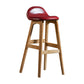 Scandinavian Natural Wood Counter Stools Low Back Bar Stools with Bucket Seat Burgundy 1 Piece Clearhalo 'Bar Furniture' 'Bar Stools' 'bar_stools' 'furn' 'furn_bar_stools' 'furniture_bar_stools' 'Kitchen & Dining Furniture' 'kitchen&dining_furn' 'kitchen' 'kitchen_furn' Furniture' 4198902
