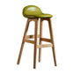 Scandinavian Natural Wood Counter Stools Low Back Bar Stools with Bucket Seat Turquoise 1 Piece Clearhalo 'Bar Furniture' 'Bar Stools' 'bar_stools' 'furn' 'furn_bar_stools' 'furniture_bar_stools' 'Kitchen & Dining Furniture' 'kitchen&dining_furn' 'kitchen' 'kitchen_furn' Furniture' 4198903