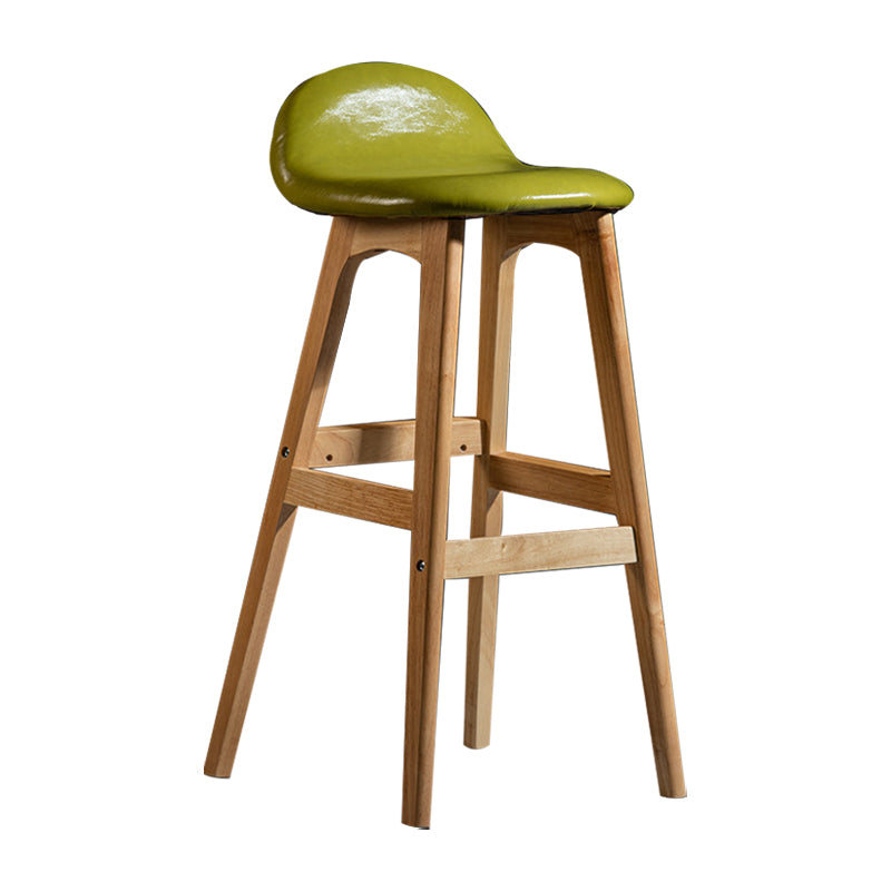 Scandinavian Natural Wood Counter Stools Low Back Bar Stools with Bucket Seat Turquoise 1 Piece Clearhalo 'Bar Furniture' 'Bar Stools' 'bar_stools' 'furn' 'furn_bar_stools' 'furniture_bar_stools' 'Kitchen & Dining Furniture' 'kitchen&dining_furn' 'kitchen' 'kitchen_furn' Furniture' 4198903