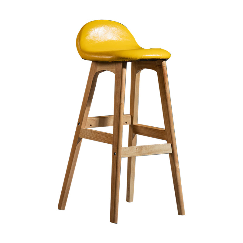 Scandinavian Natural Wood Counter Stools Low Back Bar Stools with Bucket Seat Yellow 1 Piece Clearhalo 'Bar Furniture' 'Bar Stools' 'bar_stools' 'furn' 'furn_bar_stools' 'furniture_bar_stools' 'Kitchen & Dining Furniture' 'kitchen&dining_furn' 'kitchen' 'kitchen_furn' Furniture' 4198904