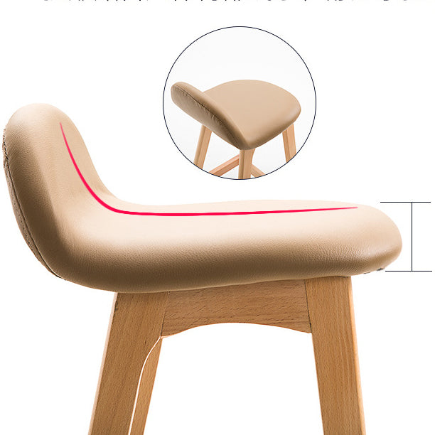 Scandinavian Natural Wood Counter Stools Low Back Bar Stools with Bucket Seat Clearhalo 'Bar Furniture' 'Bar Stools' 'bar_stools' 'furn' 'furn_bar_stools' 'furniture_bar_stools' 'Kitchen & Dining Furniture' 'kitchen&dining_furn' 'kitchen' 'kitchen_furn' Furniture' 4198905