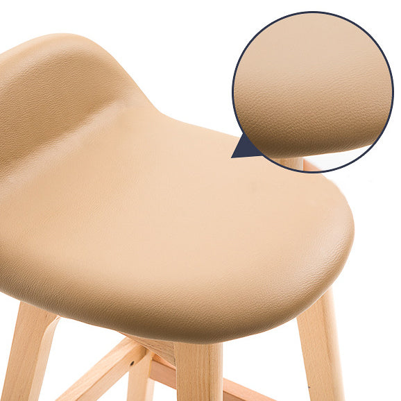 Scandinavian Natural Wood Counter Stools Low Back Bar Stools with Bucket Seat Clearhalo 'Bar Furniture' 'Bar Stools' 'bar_stools' 'furn' 'furn_bar_stools' 'furniture_bar_stools' 'Kitchen & Dining Furniture' 'kitchen&dining_furn' 'kitchen' 'kitchen_furn' Furniture' 4198907