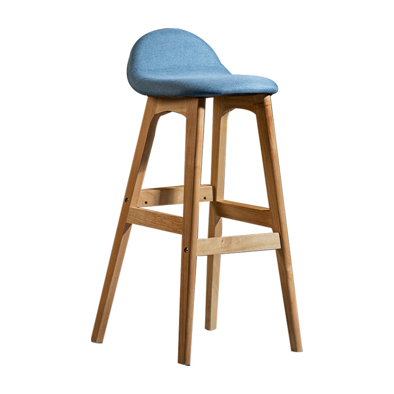 Scandinavian Natural Wood Counter Stools Low Back Bar Stools with Bucket Seat Blue 1 Piece Clearhalo 'Bar Furniture' 'Bar Stools' 'bar_stools' 'furn' 'furn_bar_stools' 'furniture_bar_stools' 'Kitchen & Dining Furniture' 'kitchen&dining_furn' 'kitchen' 'kitchen_furn' Furniture' 4198908