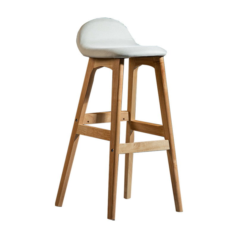 Scandinavian Natural Wood Counter Stools Low Back Bar Stools with Bucket Seat Off-White 1 Piece Clearhalo 'Bar Furniture' 'Bar Stools' 'bar_stools' 'furn' 'furn_bar_stools' 'furniture_bar_stools' 'Kitchen & Dining Furniture' 'kitchen&dining_furn' 'kitchen' 'kitchen_furn' Furniture' 4198911
