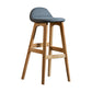 Scandinavian Natural Wood Counter Stools Low Back Bar Stools with Bucket Seat Smoke Gray 1 Piece Clearhalo 'Bar Furniture' 'Bar Stools' 'bar_stools' 'furn' 'furn_bar_stools' 'furniture_bar_stools' 'Kitchen & Dining Furniture' 'kitchen&dining_furn' 'kitchen' 'kitchen_furn' Furniture' 4198913