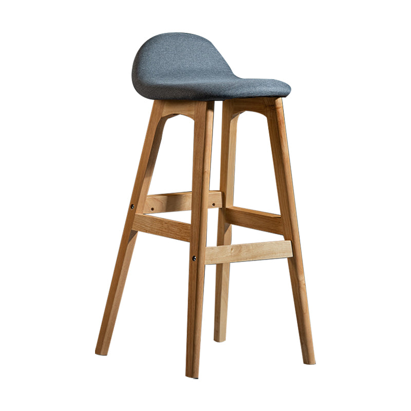 Scandinavian Natural Wood Counter Stools Low Back Bar Stools with Bucket Seat Smoke Gray 1 Piece Clearhalo 'Bar Furniture' 'Bar Stools' 'bar_stools' 'furn' 'furn_bar_stools' 'furniture_bar_stools' 'Kitchen & Dining Furniture' 'kitchen&dining_furn' 'kitchen' 'kitchen_furn' Furniture' 4198913
