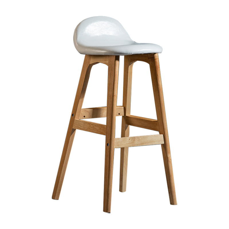 Scandinavian Natural Wood Counter Stools Low Back Bar Stools with Bucket Seat White 1 Piece Clearhalo 'Bar Furniture' 'Bar Stools' 'bar_stools' 'furn' 'furn_bar_stools' 'furniture_bar_stools' 'Kitchen & Dining Furniture' 'kitchen&dining_furn' 'kitchen' 'kitchen_furn' Furniture' 4198914