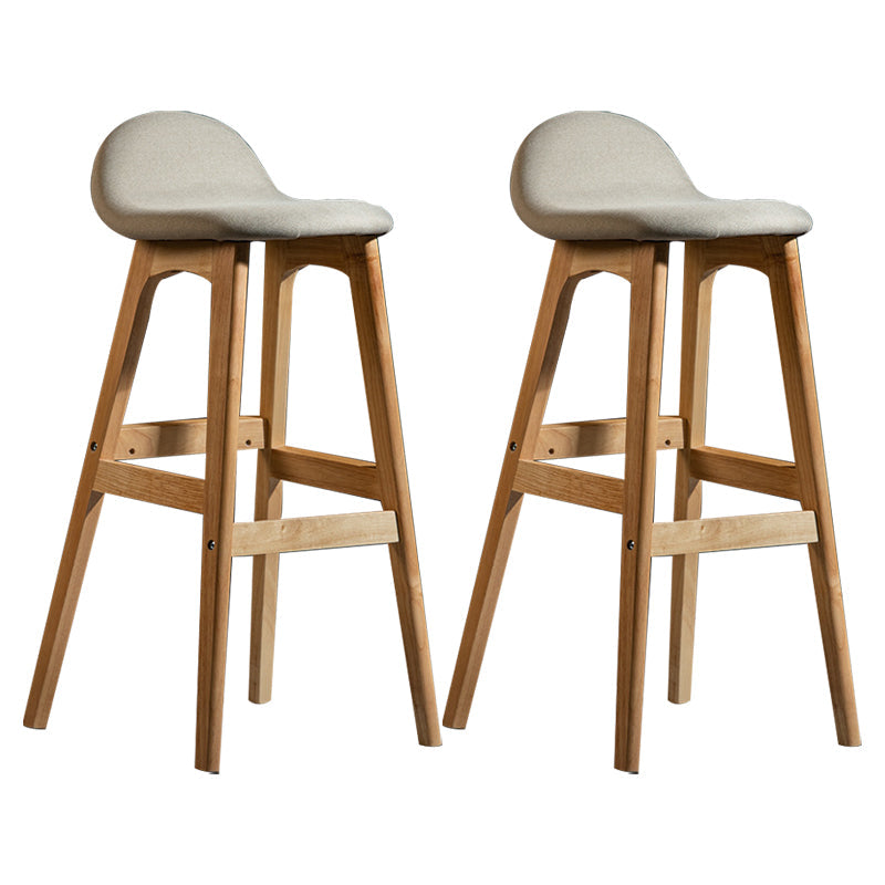 Scandinavian Natural Wood Counter Stools Low Back Bar Stools with Bucket Seat Khaki 2 Piece Set Clearhalo 'Bar Furniture' 'Bar Stools' 'bar_stools' 'furn' 'furn_bar_stools' 'furniture_bar_stools' 'Kitchen & Dining Furniture' 'kitchen&dining_furn' 'kitchen' 'kitchen_furn' Furniture' 4198915