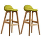 Scandinavian Natural Wood Counter Stools Low Back Bar Stools with Bucket Seat Green 2 Piece Set Clearhalo 'Bar Furniture' 'Bar Stools' 'bar_stools' 'furn' 'furn_bar_stools' 'furniture_bar_stools' 'Kitchen & Dining Furniture' 'kitchen&dining_furn' 'kitchen' 'kitchen_furn' Furniture' 4198918