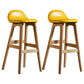 Scandinavian Natural Wood Counter Stools Low Back Bar Stools with Bucket Seat Yellow 2 Piece Set Clearhalo 'Bar Furniture' 'Bar Stools' 'bar_stools' 'furn' 'furn_bar_stools' 'furniture_bar_stools' 'Kitchen & Dining Furniture' 'kitchen&dining_furn' 'kitchen' 'kitchen_furn' Furniture' 4198921