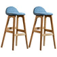 Scandinavian Natural Wood Counter Stools Low Back Bar Stools with Bucket Seat Blue 2 Piece Set Clearhalo 'Bar Furniture' 'Bar Stools' 'bar_stools' 'furn' 'furn_bar_stools' 'furniture_bar_stools' 'Kitchen & Dining Furniture' 'kitchen&dining_furn' 'kitchen' 'kitchen_furn' Furniture' 4198923