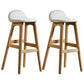Scandinavian Natural Wood Counter Stools Low Back Bar Stools with Bucket Seat Off-White 2 Piece Set Clearhalo 'Bar Furniture' 'Bar Stools' 'bar_stools' 'furn' 'furn_bar_stools' 'furniture_bar_stools' 'Kitchen & Dining Furniture' 'kitchen&dining_furn' 'kitchen' 'kitchen_furn' Furniture' 4198924