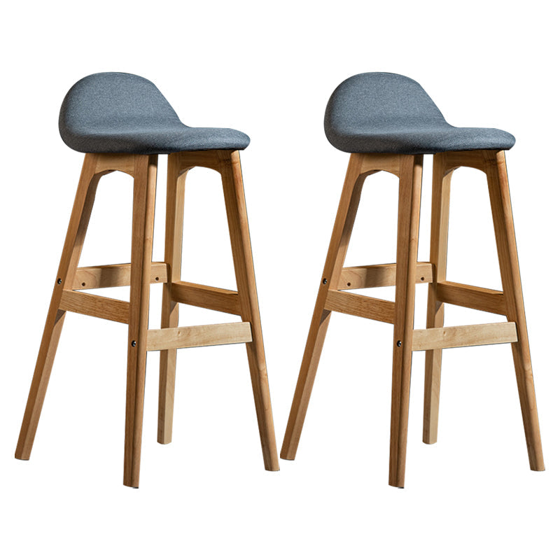 Scandinavian Natural Wood Counter Stools Low Back Bar Stools with Bucket Seat Smoke Gray 2 Piece Set Clearhalo 'Bar Furniture' 'Bar Stools' 'bar_stools' 'furn' 'furn_bar_stools' 'furniture_bar_stools' 'Kitchen & Dining Furniture' 'kitchen&dining_furn' 'kitchen' 'kitchen_furn' Furniture' 4198925