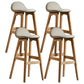 Scandinavian Natural Wood Counter Stools Low Back Bar Stools with Bucket Seat Khaki 4 Piece Set Clearhalo 'Bar Furniture' 'Bar Stools' 'bar_stools' 'furn' 'furn_bar_stools' 'furniture_bar_stools' 'Kitchen & Dining Furniture' 'kitchen&dining_furn' 'kitchen' 'kitchen_furn' Furniture' 4198927