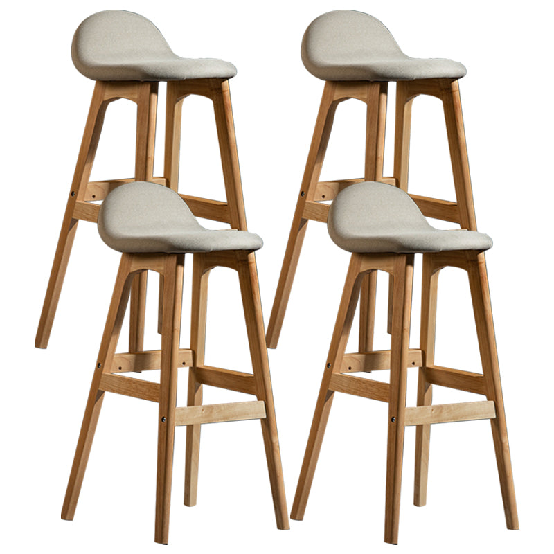 Scandinavian Natural Wood Counter Stools Low Back Bar Stools with Bucket Seat Khaki 4 Piece Set Clearhalo 'Bar Furniture' 'Bar Stools' 'bar_stools' 'furn' 'furn_bar_stools' 'furniture_bar_stools' 'Kitchen & Dining Furniture' 'kitchen&dining_furn' 'kitchen' 'kitchen_furn' Furniture' 4198927