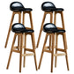 Scandinavian Natural Wood Counter Stools Low Back Bar Stools with Bucket Seat Black 4 Piece Set Clearhalo 'Bar Furniture' 'Bar Stools' 'bar_stools' 'furn' 'furn_bar_stools' 'furniture_bar_stools' 'Kitchen & Dining Furniture' 'kitchen&dining_furn' 'kitchen' 'kitchen_furn' Furniture' 4198928