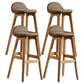 Scandinavian Natural Wood Counter Stools Low Back Bar Stools with Bucket Seat Coffee 4 Piece Set Clearhalo 'Bar Furniture' 'Bar Stools' 'bar_stools' 'furn' 'furn_bar_stools' 'furniture_bar_stools' 'Kitchen & Dining Furniture' 'kitchen&dining_furn' 'kitchen' 'kitchen_furn' Furniture' 4198929