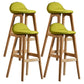 Scandinavian Natural Wood Counter Stools Low Back Bar Stools with Bucket Seat Green 4 Piece Set Clearhalo 'Bar Furniture' 'Bar Stools' 'bar_stools' 'furn' 'furn_bar_stools' 'furniture_bar_stools' 'Kitchen & Dining Furniture' 'kitchen&dining_furn' 'kitchen' 'kitchen_furn' Furniture' 4198930