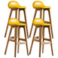 Scandinavian Natural Wood Counter Stools Low Back Bar Stools with Bucket Seat Yellow 4 Piece Set Clearhalo 'Bar Furniture' 'Bar Stools' 'bar_stools' 'furn' 'furn_bar_stools' 'furniture_bar_stools' 'Kitchen & Dining Furniture' 'kitchen&dining_furn' 'kitchen' 'kitchen_furn' Furniture' 4198933