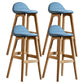 Scandinavian Natural Wood Counter Stools Low Back Bar Stools with Bucket Seat Blue 4 Piece Set Clearhalo 'Bar Furniture' 'Bar Stools' 'bar_stools' 'furn' 'furn_bar_stools' 'furniture_bar_stools' 'Kitchen & Dining Furniture' 'kitchen&dining_furn' 'kitchen' 'kitchen_furn' Furniture' 4198935