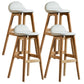 Scandinavian Natural Wood Counter Stools Low Back Bar Stools with Bucket Seat Off-White 4 Piece Set Clearhalo 'Bar Furniture' 'Bar Stools' 'bar_stools' 'furn' 'furn_bar_stools' 'furniture_bar_stools' 'Kitchen & Dining Furniture' 'kitchen&dining_furn' 'kitchen' 'kitchen_furn' Furniture' 4198936