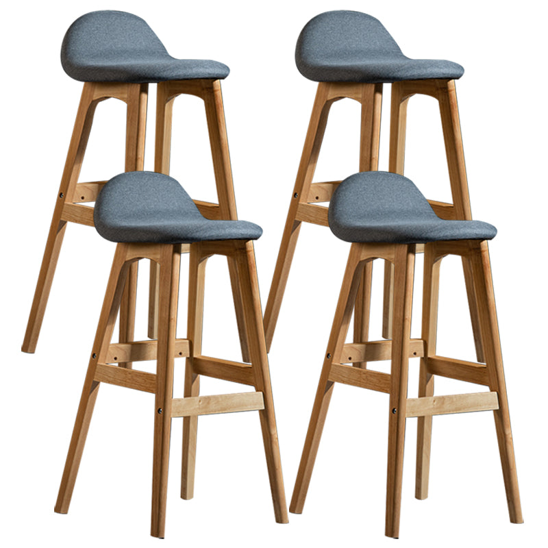 Scandinavian Natural Wood Counter Stools Low Back Bar Stools with Bucket Seat Smoke Gray 4 Piece Set Clearhalo 'Bar Furniture' 'Bar Stools' 'bar_stools' 'furn' 'furn_bar_stools' 'furniture_bar_stools' 'Kitchen & Dining Furniture' 'kitchen&dining_furn' 'kitchen' 'kitchen_furn' Furniture' 4198937