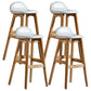 Scandinavian Natural Wood Counter Stools Low Back Bar Stools with Bucket Seat White 4 Piece Set Clearhalo 'Bar Furniture' 'Bar Stools' 'bar_stools' 'furn' 'furn_bar_stools' 'furniture_bar_stools' 'Kitchen & Dining Furniture' 'kitchen&dining_furn' 'kitchen' 'kitchen_furn' Furniture' 4198938