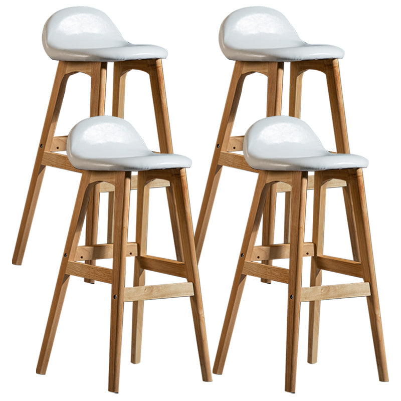 Scandinavian Natural Wood Counter Stools Low Back Bar Stools with Bucket Seat White 4 Piece Set Clearhalo 'Bar Furniture' 'Bar Stools' 'bar_stools' 'furn' 'furn_bar_stools' 'furniture_bar_stools' 'Kitchen & Dining Furniture' 'kitchen&dining_furn' 'kitchen' 'kitchen_furn' Furniture' 4198938