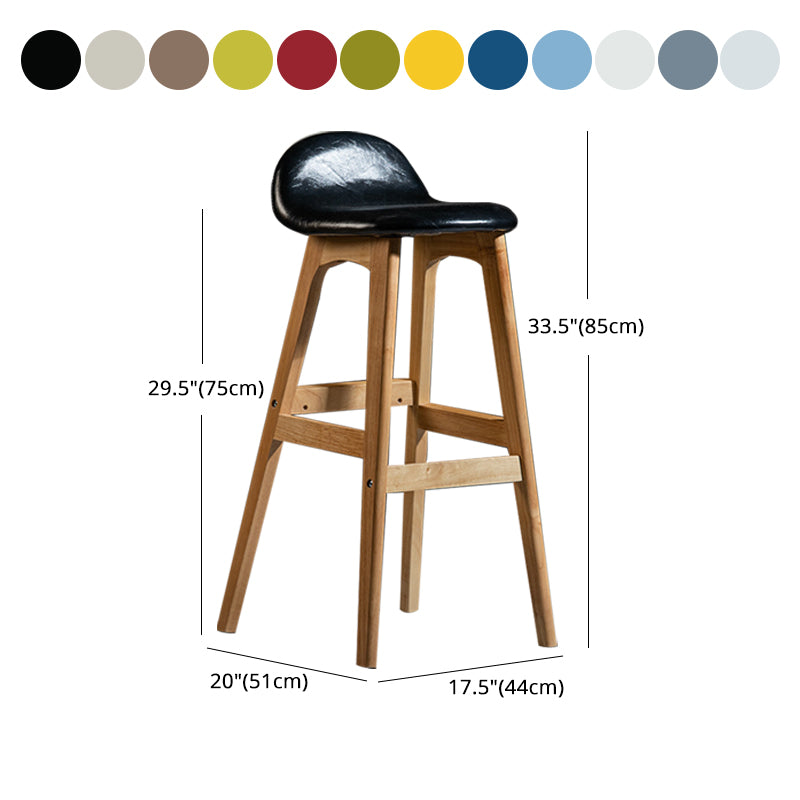 Scandinavian Natural Wood Counter Stools Low Back Bar Stools with Bucket Seat Clearhalo 'Bar Furniture' 'Bar Stools' 'bar_stools' 'furn' 'furn_bar_stools' 'furniture_bar_stools' 'Kitchen & Dining Furniture' 'kitchen&dining_furn' 'kitchen' 'kitchen_furn' Furniture' 4198940