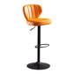 Adjustable Height Leather Indoor Bar Stool Footrest Low Back Counter Stool with Cushion Orange 1 Piece Clearhalo 'Bar Furniture' 'Bar Stools' 'bar_stools' 'furn' 'furn_bar_stools' 'furniture_bar_stools' 'Kitchen & Dining Furniture' 'kitchen&dining_furn' 'kitchen' 'kitchen_furn' Furniture' 4198972